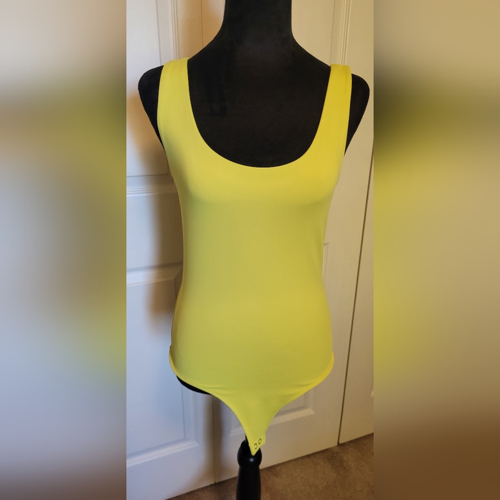 Express Yellow Scoop Neck Bodysuit